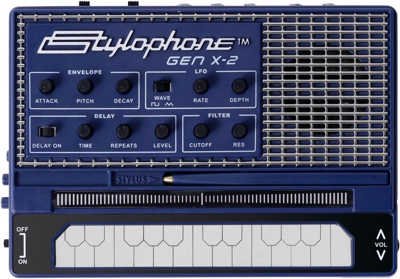 Stylophone جينكس-2 سينثسايزر تناظري محمول مع مكبر صوت مدمج، LFO، فلتر، تأخير تناظري ومخرج CV/Gate | لوحة مفاتيح سينثسايزر | آلة موسيقية سينث - Image 1